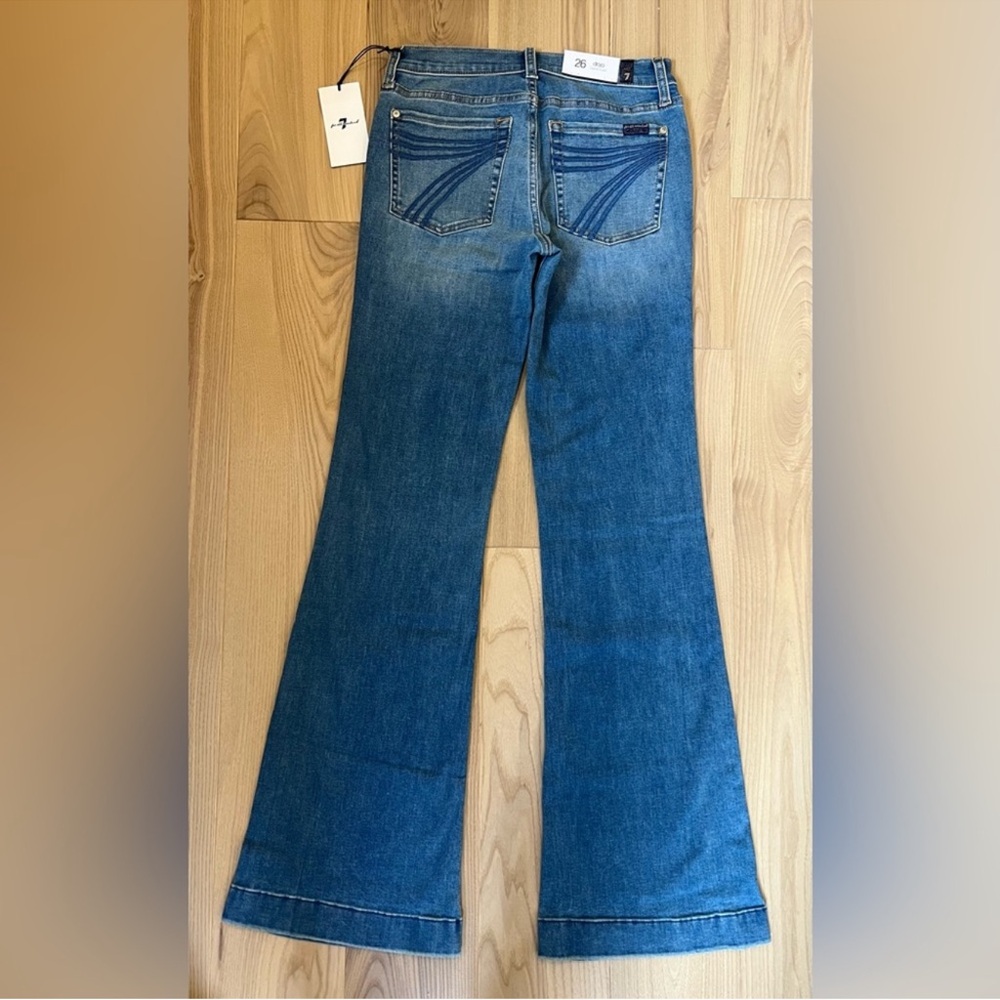 7 For All Mankind Dojo Original Jeans Women's Flare Leg Trousers NWT Size 26 - Picture 5 of 5